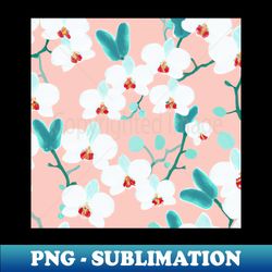 Soft White Flowers on a Tender Pink - Aesthetic Sublimation Digital File - Perfect for Personalization