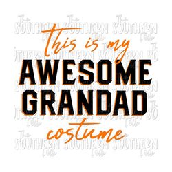 Awesome Grandad Costume Sublimation Design, PNG File, Digital Download, Sublimation Designs Downloads, Dad sublimation png, dad designs