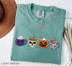 Halloween Mugs T-Shirt Png, pumpkin T-Shirt Png, Halloween Skull T-Shirt Png,   Halloween,  Halloween Coffee T-Shirt Png