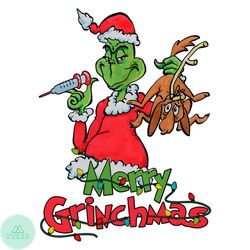 Funny Merry Grinchmas Nurse PNG