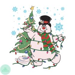 Retro Frosty The Snowman Christmas Tree SVG Cricut Files