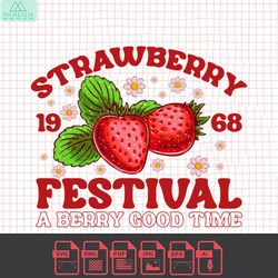 Strawberry Festival 1968 Png, Strawberry Festival PNG, Retro Strawberry PNG, Strawberry png, Strawberry, Strawberry Png