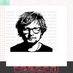 Ed Sheeran SVG, Ed Sheeran Silhouette SVG Design, Ed Sheeran Design, Ed Sheeran black and white, b&w, Ed Sheeran Sticker