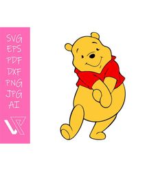 Winnie The Pooh Layered SVG Cricut Cut File Silhouette Vector Artwork Instant Download Clip Art Sticker Print Digital File