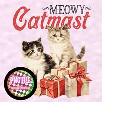 Meowy CatMast PNG sublimation Designs Download, christmas, png, Santa, cat, cat christmas
