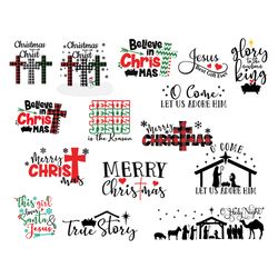 Jesus Christmas Bundle Svg, Christmas Tree SVG,Ornament Svg, Merry Christmas Svg, Santa Christmas Digital Download