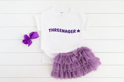 Threenager Shirt Png, Birthday Girl Gift, 3rd Birthday Party Shirt Pngs, Three Year Old Birthday Toddler, Third Birthday