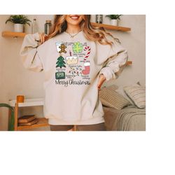 Merry Christmas Sweatshirt, Holiday Season Shirt, Christmas Things, Christmas Doodles, Christmas List Sweatshirt, Christ