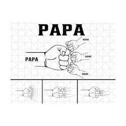 Personalized Papa Fist Bump Set Svg, Fathers and A Child Hands SVG, Father's Day Gift, Baby Toddler Kid Dad Fist Bump, Father's Day Svg