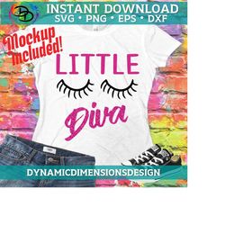 Little Diva svg, eyelashes svg, diva, blessed, SVG, little girl svg, Diva SVG, eyelashes, girl svg, pink svg, Digital Download, commercial