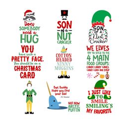 Elfs Christmas Bundle Svg, Christmas Tree SVG,Ornament Svg, Merry Christmas Svg, Santa Christmas Digital Download