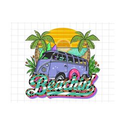 Beachin' Retro Leopard Png, Hippie Vans Png, Summer Retro Png, Boho Summer Png, Beach Life png, Beach Bum Png, Beach Summer Png