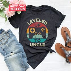 New Uncle Gift, Leveled Up To Uncle Tee, Pregnancy Announcement New Uncle Shirt PNG, Uncle Announcement Reveal to Uncle