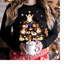 Funny Guinea Pig Christmas Tree T Shirts,Guinea Pig Christmas Sweatshirt, Womens Christmas Sweatshirt, Merry Christmas S