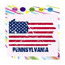 Pennsylvania america flag, independence day svg, happy 4th of july svg,patriotic svg, independence day gift, For Silhoue