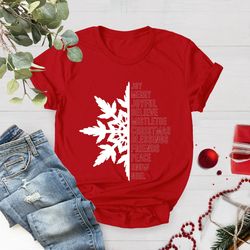 Snow Flake Shirt PNG, Joy Merry Joyful Believe Christmas, Blessing Friends Peace Snow Noel Shirt PNG, Christmas Shirt PN