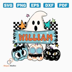 Personalized Retro Halloween Boo Pumpkin SVG Download