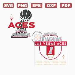 Las Vegas Aces WNBA Finals Champions Player Roster SVG