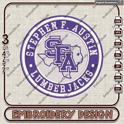 NCAA Logo Embroidery Files, NCAA Lumberjacks Embroidery Designs, Stephen F. Austin Lumberjacks Machine Embroidery Design
