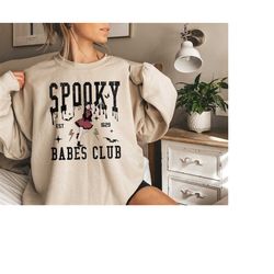 Spooky Babes Club Sweatshirt, Ghost Women Shirt, Spooky Season Halloween Babes Cub Est 1629 Shirt, Spooky Babe, Hallowee