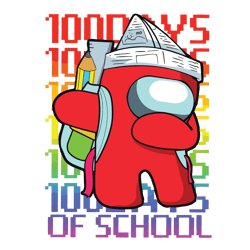 100 Day Of School Among Us Svg, Trending Svg, 100 Days Of School Svg, School Days Svg, Digital Download