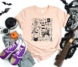 Cute Halloween Theme Shirt PNG for Women, Halloween T-Shirt PNGs, Cute Teacher Halloween T-Shirt PNGs, Mom Halloween T-S