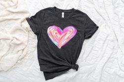 Watercolor Heart Valentines Shirt Png, Matching Couple Valentines Day Shirt Png, Be Mine Heart Shirt Png, Valentines Gif