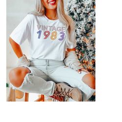 vintage 1983 shirt - cute birthday gift for her - gift for forty birthday - 40th party shirt - forty birthday vibes shir