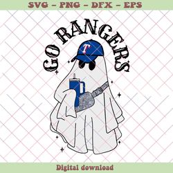 Retro Go Rangers Spooky Baseball PNG Sublimation File