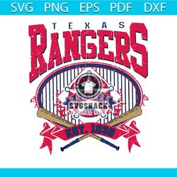 Vintage Texas Rangers Baseball Est 1835 SVG Cutting File