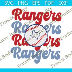 Vintage MLB Texas Rangers Baseball SVG Cutting Digital File