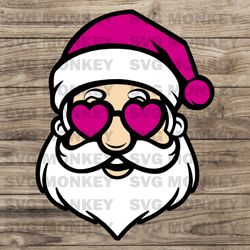 Santa with Sunglasses SVG Christmas SVG Cute Christmas Shirt Digital Design Cheerful Sparkly Glitter SVG EPS DXF PNG