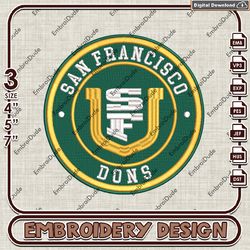 NCAA Logo Embroidery Files, NCAA San Francisco Dons Embroidery Designs, San Francisco Dons Machine Embroidery Design