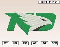 North Dakota Fighting Hawks Embroidery Designs, NCAA Embroidery Design File Instant Download