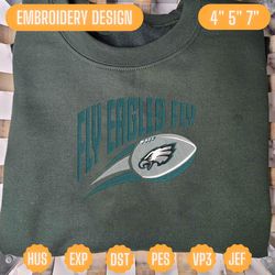 fly eagle fly embroidery design, nfl philadelphia eagles football logo embroidery design, famous football team embroidery design, football embroidery design, pes, dst, jef, files
