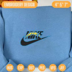 NIKE NFL Los Angeles Chargers Logo Embroidery Design, NIKE NFL Logo Sport Embroidery Machine Design, Famous Football Team Embroidery Design, Football Brand Embroidery, Pes, Dst, Jef, Files