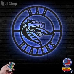 UAB Blazers Metal Sign, NCAA Logo Metal Led Wall Sign, NCAA Wall decor, UAB Blazers LED Metal Wall Art