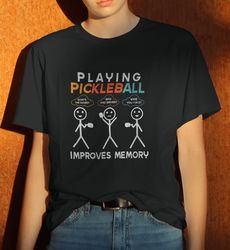 Womens Playing Pickleball Improves Memory Pickleball Player T-Shirt