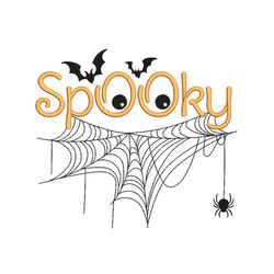 Spooky Embroidery Design, Halloween Embroidery File, 5 sizes, Instant Download