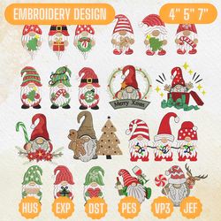 15+ Christmas Gnome Embroidery Bundle, Merry Christmas Embroidery Design, Christmas Character Embroidery Bundle, Christmas 2023 Embroidery File, Instant Download