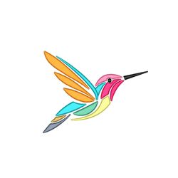 Hummingbird Embroidery Design,  Bird Embroidery File, 3 sizes,  4x4 inch hoop, Instant Download