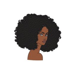 African Woman Embroidery Design, 3 sizes, Instant Download