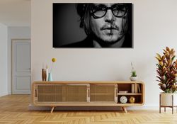 Johnny Depp Ready To Hang Canvas, Depp Blue Wall Art, Depp Wall Decoration, Street Wall Decoration, Johnny Depp Poster,