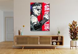 Anthony Bourdain Middle Finger Ready To Hang Canvas,Anthony Color Pop Art Photo,Anthony Bourdain Print, Kitchen Decor,An