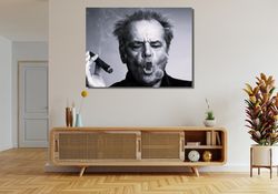 Black and White Jack Nicholson Ready To Hang Canvas, Jack Nicholson Poster Jack Nicholson Art Black and White Jack Nicho