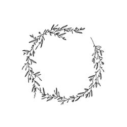 Wreath of leaves machine embroidery design, Frame embroidery design, 6 sizes, Instant download