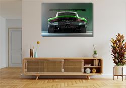 Green Porsche Ready To Hang Canvas,Green Porsche 911 Carrera Canvas Wall Art,Porsche Wall Art,Living room Decor,Porsche,