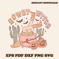 Country Halloween Howdy Witch SVG Graphic Design File