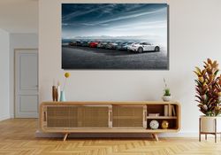 Porsche Series Showroom Ready To Hang Canvas,Green Black Red White Brown Porsche 911 Poster,Porsche Gifts,Porsche Wall A