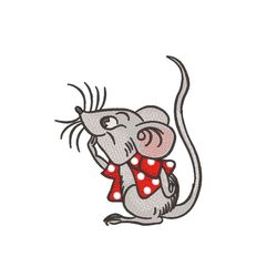 Mouse embroidery design, 2 sizes, Instant download